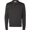 SELECTED HOMME SELETED HOMME Slhtown-Polo in Lana Merino Coolmax Knit Noos Maglione, Melange Grigio Medio, M Uomo
