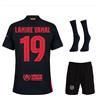 Boriverae Lamine Yamal Barcelona #19 - Maglia da calcio per bambini, colore nero 2024, set completo per bambini, maglia sportiva, maglia da calcio per bambini (4-13 anni), Calzino nero, 128