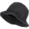 styleBREAKER Cappello da Pescatore Unisex in Stile Vintage Lavato, Bucket Hat, Cappello da Sole in Tessuto Monocolore 04025045, Colore:Bianco