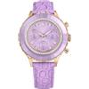 Swarovski Octea Chrono Orologio, con Cristalli Viola, Swiss Made, Meccanismo al Quarzo, Impermeabile Fino a 50 m, Finitura in Tono Oro Rosa, 42 x 37 mm, 11 mm, 15,5-17,5 cm, 1,6 cm
