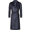 Infinity Leather Trench Lungo Classico a Figura Intera in Pelle Nera da Uomo L