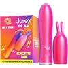 Durex Vibratore 2 in 1, Mini Vibratore Donna Doppia Stimolazione Clitoride e Vagina, Sex Toy Morbido e Waterproof, 7 Modalità di Vibrazione, 60 Minuti di Divertimento Non Stop