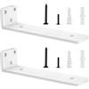 YFCVIP 2 Pezzi Supporti per Scaffali, Staffe per Mensole Pesanti, Supporti Mensola Reggi Mensola Porta Mensole da Muroper la Casa, la Cucina e l'ufficio | 25cm, Portata 70 Kg (Bianco) 10in