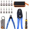 Glarks Set di strumenti Glarks cavo coassiale, coassiale RF connettore crimpatrice + cavo coassiale Stripper + BNC/UHF maschio a crimpare connettori + filo cutter + cacciavite per RG-58, 59, 62, 240, LMR195