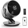 Dreo Ventilatore da tavolo intelligente, 28 dB, diametro di 18 cm, 4 velocità, 5 modalità, timer 12 ore, oscillazione 120° + 90°, telecomando vocale, funzione raffreddamento, Lynx S, argento