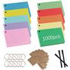 FISH DRAGATE 1000 Pezzi Flashcards A8,Cartoncini Colorati A Righe Con Penna,Flash Card Bigliettini,Flash Cards Per l'Apprendimento In Ufficio A Scuola (10 Colori)