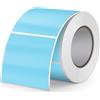 FINDAT Etichette Termiche Blu 50 x 50 mm, 500 Pezzi in Rotolo | Vinile autoadesivo resistente ad acqua, olio e strappi. Stampa loghi e codici QR per ufficio, prodotti e confezioni