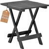 Tomaino - Tavolino Pieghevole in Plastica 45x43x50 cm - Piccolo Tavolo d'appoggio da Interno ed Esterno -Casa, Campeggio, Giardino e Balcone - Nero