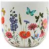 Dekohelden24 Piante, fioriera, Vaso in Ceramica, Motivo Prato Fiorito, Dimensioni: 17 x 16 x 17 cm (L x P x A), Tazza Grande, 17 cm