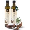 FOODIN MCT Oil C8, 1000 ml di olio di cocco, ideale per la dieta chetogenica, chetoni di olio MCT da bere, 3 volte più chetoni (100% C8), olio di cocco liquido e non aromatizzato (2x500 ml)