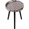 SIMMER STONE Tavolino rotondo da esterno con 3 gambe in legno staccabili, versatile tavolino da caffè, tè e tempo di relax 45 cm (geometrico 3 colori)