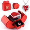 ELEUTH Rosa Stabilizzata Vera con Collana a Cuore,Idee Regalo di Rosa Eterna per Donna,Vera Rosa Conservata per San Valentino,Festa della Mamma,Anniversario,Compleanno,Regali per Lei Fidanzata,Moglie