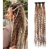 Dsoar Boho Clip in Estensioni dei Capelli 22 Pollici Ricci Finito Locs Morbido Dreads 3Pz Clip in Set di Estensione Dreadlock