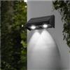 damastoreitalia Universo Applique led da esterno con pannello solare ip65 lampada a parete faretto doppia luce (Solare - 2 led - luce fredda) (ES64)