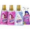 VANISH 2x Vanish Oxi Action Multipower Gel Rosa, 1x Bianco Splendente Smacchiatore per Capi Bianchi 1500ml, 1 Vanish Oxi Action Multi Smacchiatore Spray Pre-trattante senza candeggina 750ml