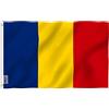 Anley Fly Breeze 3x5 Piedi Bandiera Romania - Colore vivido e Resistente allo sbiadimento UV - Intestazione in Tela e Doppia Cucitura - Bandiere rumene Poliestere con passacavi in Ottone 3 X 5 Ft