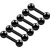 KJM FASHION 6 PZ Orecchini a Bilanciere Dritti in Acciaio Inossidabile Anodizzato con Sfera per Rook, Sopracciglio, Daith, Cartilagine, Trago, Gioielli per Piercing, Acciaio inossidabile
