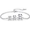 KINGWHYTE Bracciale rana regolabile in argento Sterling 925 per donne e ragazze, 7 pollici, in argento Sterling