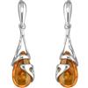 Designer Inspirations Boutique Eleganti orecchini pendenti a goccia in ambra baltica color miele e argento sterling per donne/ragazze - Insoliti orecchini a perno Art Deco - Gioielli in ambra. 080415