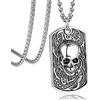 Bandmax Collana Teschio Uomo Acciaio, 4 Stili Teschio Ciondoli per Collane Uomo, Argento/Nero Gotico Collana Uomo Punk Rapper, 55+5 cm Catena Regolabile, con Confezione Regalo
