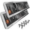 L & P Car Design Portatarga Auto - Supporto Targa - [semplice, durevole e sicuro] - 8 viti - 520x110 mm - acciaio inox lucido - Porta Targa - adatto a qualsiasi auto - per targhe italiane omologate - Fissaggio Targa