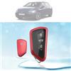 LUWU Custodia per Chiave Auto per VW Golf 8/Passat b9/Seat Leon Ateca Tarraco/Skodα Octavia Enyaq/ID.3 ID.4 ID.7 Multivan T7/Cuprα Formentor Born 2020-2024 2025 Skoda Kodiaq 2024+ (Rosso)