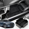 PSLER Vassoio Organizer Secondario per Bracciolo Console Centrale Auto per XC60 XC90 V60 S60 V90 S90 2017-2025, Organizer Multifunzionale per Scatola di Immagazzinaggio per Auto(Nero)