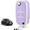 TOOMUME Cover Chiave TPU, Custodia Chiave Adatto per Renault Trafic 3 Twingo 3/2 Megane 4 Clio 5 Captur Kangoo Modus Smart Forfour Fortwo, Copri Chiavi Guscio Chiave Auto Telecomando - Flip Key