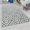 Paco Home Tappeto da soggiorno con motivo a rombi in colori pastello, look moderno etnico boho, Dimensione:120x170 cm, Colore:Grigio-Bianco