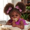 JIZHI Bambole Reborn Africana 20 Pollici Bambina Realistico Corpo Morbido Bambole per Bambini Bambole Reali Occhi Taupe Pelle Caramello Capelli Ricci Regalo per i bambini di età 3+