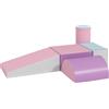 HOMCOM Set Costruzioni Morbide per Bambini 1-3 Anni con 5 Blocchi Colorati in Finta Pelle e Schiuma Multicolore