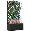 Outsunny Fioriera Rialzata con Spalliera Decorativa per Rampicanti da Terra e Parete, 61x23x113 cm, Nero