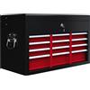 HOMCOM Cassetta per Attrezzi a 6 Cassetti in Acciaio con Serratura, 60x26x34cm, Nero e Rosso