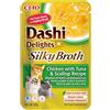 INABA Dashi Delights Silky Broth, Delicati Fiocchi in Brodo di Pollo con Tonno e Capesante - Cibo Umido per Gatti, Snack per Gatti Con Proteine, Ingredienti Naturali - Pasto Complementare - 1 x 40gr