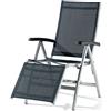 Sieger 985/G, SG t Bodega Schienale Relax in Alluminio e poggiapiedi Regolabili in plastica Textilux, Colore: Grigio Scuro/Grigio Argentato, 95 x 62 x 109 cm