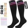360 Relief Calze Compressione Graduata Classe 1 Donna e Uomo - 15-20 mmHg Gambaletti Compressione per Aereo, Circolazione, Infermiera, Running, Sports - Calzini Compressione XXL Nero