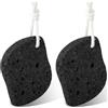 PHOGARY Pietra pomice per piedi e mani 2 PC, Naturale Pedicure Tools per calli rimozione Pelle dura, Esfoliazione del piede naturale per rimuovere la pelle morta (Nero Lava Pomice)