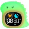 HOTUT Sveglia Bambini, Sveglia Digitale per Bambini, Sveglie da comodino con Luce Notturna Funzione Snooze Timer, 8 Colori Dimmerabile Lampada Notturna Ricaricabile, 6 Suonerie&Colori 8 Musica
