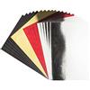 Ideen mit Herz - Cartoncino a specchio, carta metallica, carta metallizzata per artigianato, 20 fogli, formato DIN A4, 200 g/m², autoadesivo, colore nero, rosso, oro e argento
