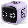 Cuteefun Cube Timer, Timer Pomodoro a Rotazione, 5/10/30/60 Minuti e Conto Alla Rovescia Personalizzato, Display Digitale, Modalità Mute e Vibrazione, Volume Regolabile, per Cucina, Studio