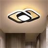 JDONG LED Plafoniera 24W Plafoniera nera 4000K 2000LM Lampada quadrata bianca neutra per cucina Balcone Cantina Ø32CM
