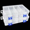 Xpieoyrm 2 Pezzi Scatoline trasparenti per stoccaggio, con 8 Scomparti divisori regolabili, Contenitore portaoggetti rettangolare, per stoccaggio, assortimento e organizzazione di piccoli oggetti