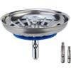 Minismus Tappo per Lavello 80 mm Universale - Tappo Lavello Cucina Perni 25 e 32 mm Inclusi - Tappi Lavandino Cucina - Filtro per Lavello Cucina - Acciaio Inox - Non si Intas