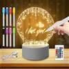 GOMETY Luce notturna a LED in acrilico, lampada creativa fai da te con telecomando e penna cancellabile, luce notturna personalizzata per bambini, lampada da comodino per bambini, regalo per la festa