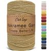 OurTop Corda Macramè, 2mm x 500m Filo Macrame Corda Macramè Filo Morbido Filato Macrame per Appendere La Parete, Fai Da Te, Artigianato, Lavori a Maglia, Lavori Decorativi(Marrone Chiaro)