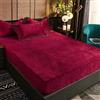 Luofanfei Lenzuolo con angoli in pile, 90 x 200, 30 cm, colore: vino rosso, inverno, tocco cashmere flanella, lenzuolo in microfibra, super caldo, per materassi spessi