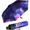 Knirps Ombrello tascabile Slim Duomatic, Cosmic Kitty, 90 cm