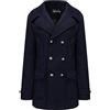 Celucke Cappotto di lana da uomo invernale corto Dufflecoats doppio petto trench lana cappotto invernale caldo vestibilità regolare uomo cappotto risvolto button business giacca, Blu marino, XXXL