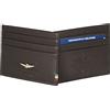 Aeronautica Militare LineaFlag Portafoglio Uomo in pelle portacarte di credito AM 106 Moro 10,2x8,5x1,5 cm