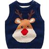 Eastern Corridor-EU Bambino Ragazze Natale Maglia Gilet In Pile Interno Senza Maniche Maglione Lavorato A Maglia Pullover Girocollo Gilet Rosso 12-18 Mesi Blue Elk 7-8 Anni
